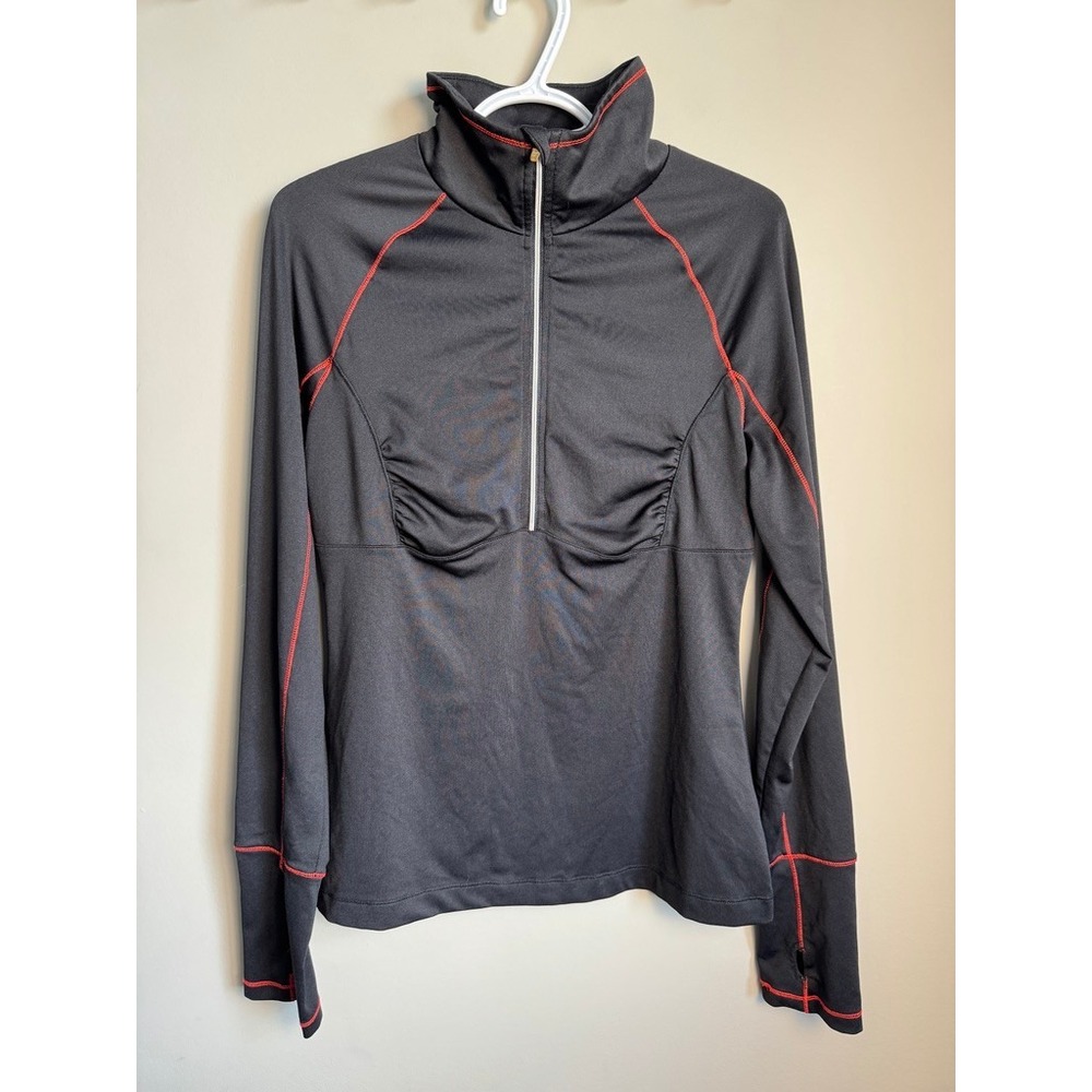 Old Navy Active Half Zip Pullover‎ Lg Black Red Stitching Athleisure Gorpcore
